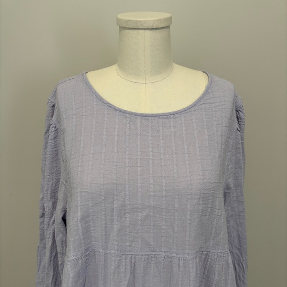 American Eagle Babydoll Tiered Open Back Boho Flowy Cotton Top Lilac Purple - Picture 6 of 14